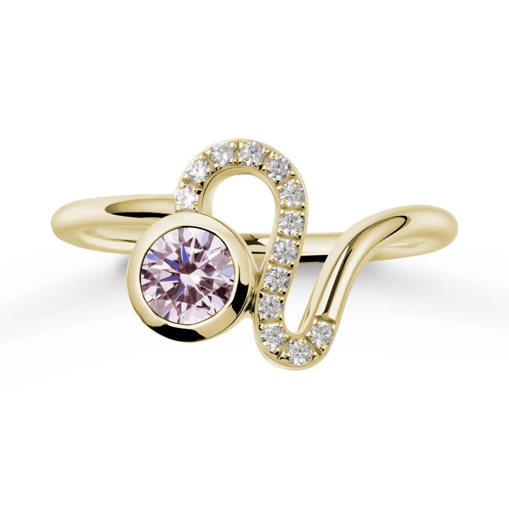 Leo Zodiac Pink Cubic Zirconia Ring-Generous & Passionate - Image 3