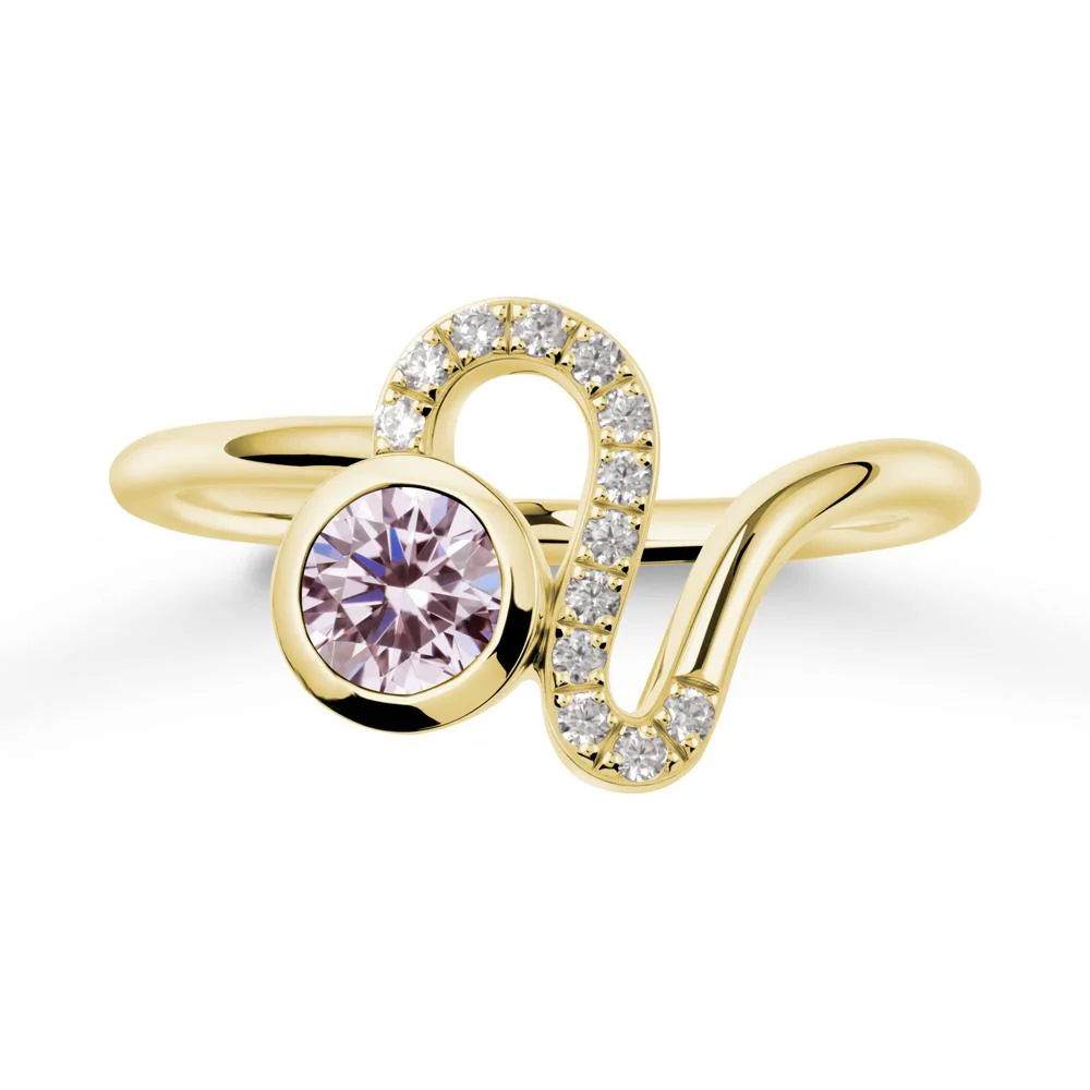 Leo Zodiac Pink Cubic Zirconia Ring-Generous & Passionate - Image 6