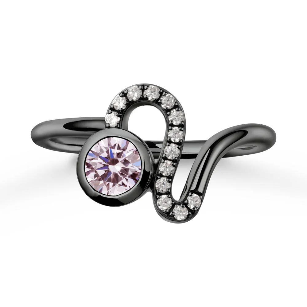 Leo Zodiac Pink Cubic Zirconia Ring-Generous & Passionate - Image 7
