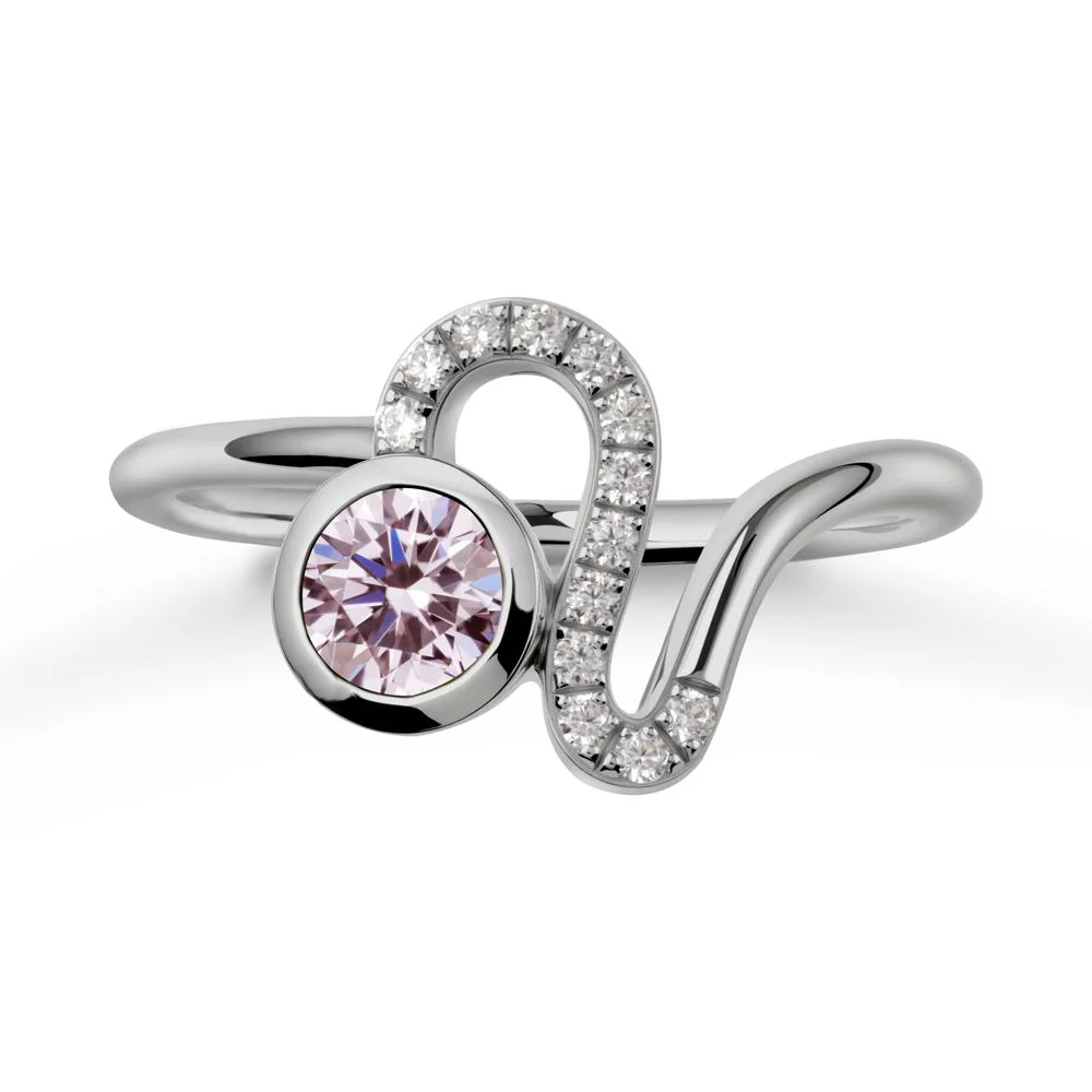 Leo Zodiac Pink Cubic Zirconia Ring-Generous & Passionate - Image 8