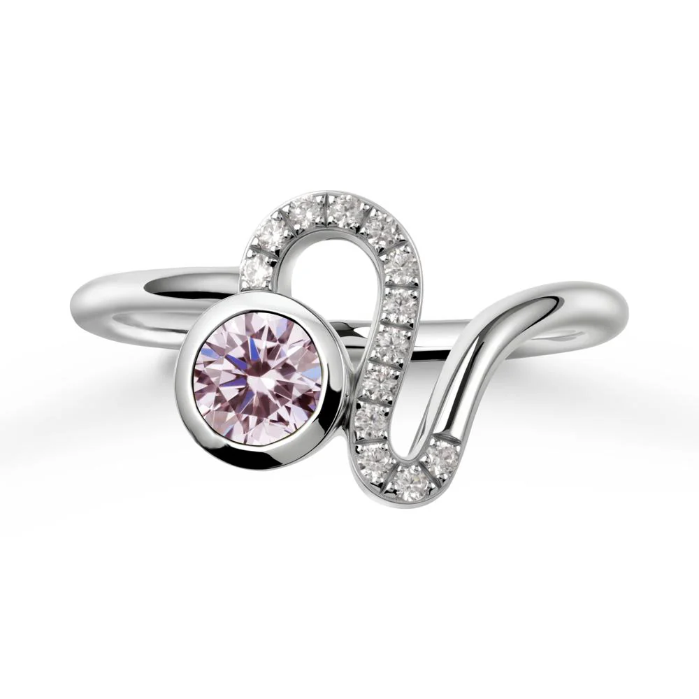 Leo Zodiac Pink Cubic Zirconia Ring-Generous & Passionate - Image 9