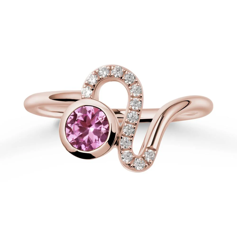 Leo Zodiac Pink Sapphire Ring-Generous & Passionate - Image 2