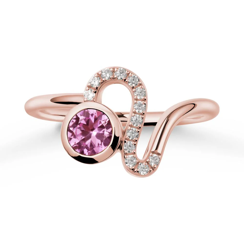 Leo Zodiac Pink Sapphire Ring-Generous & Passionate - Image 5