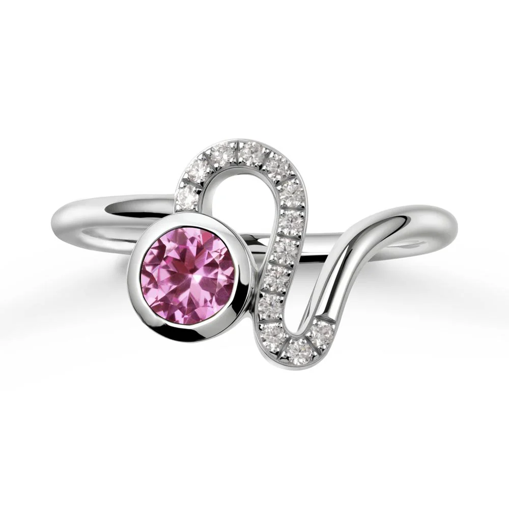 Leo Zodiac Pink Sapphire Ring-Generous & Passionate - Image 6