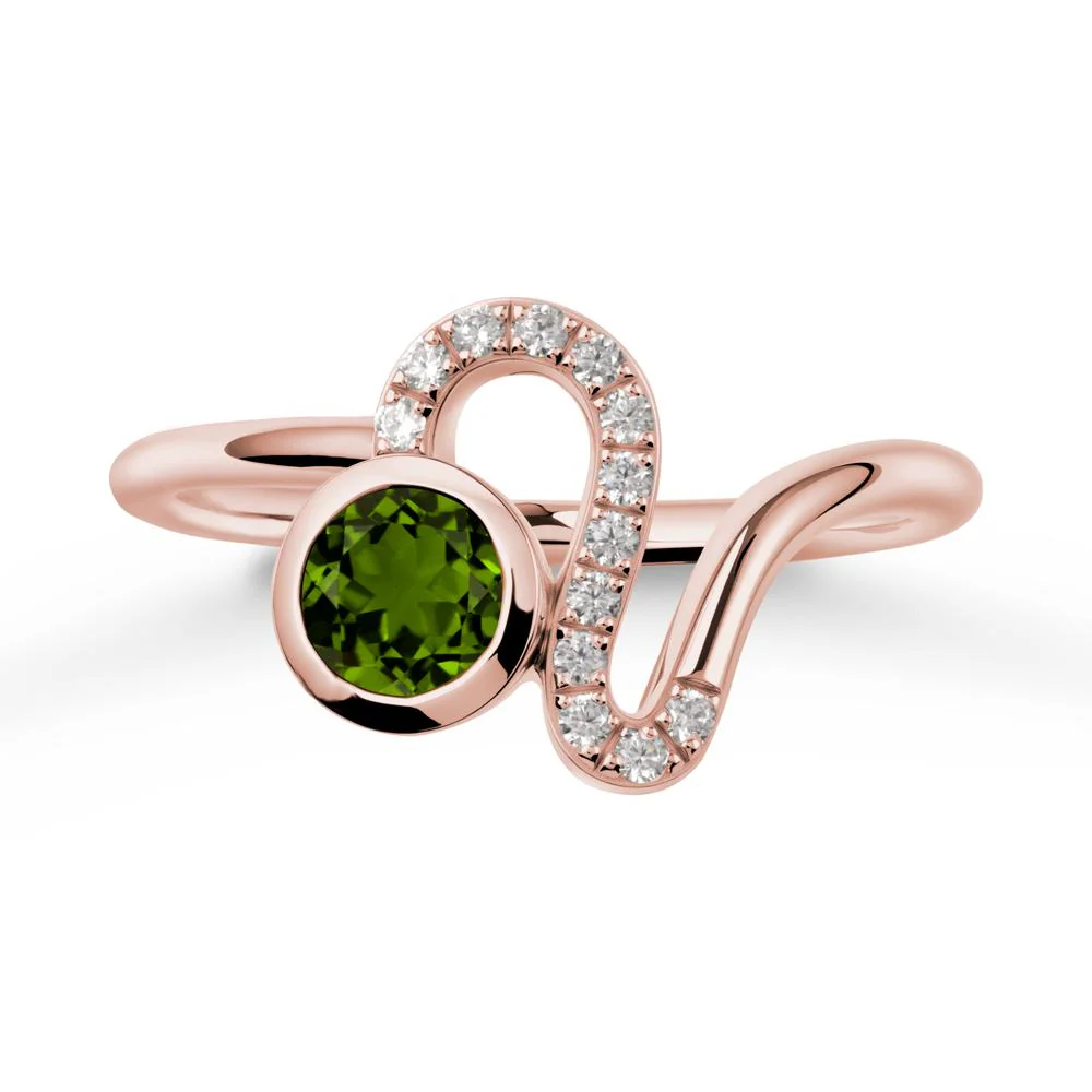 Leo Zodiac Round Diopside Ring - Image 4