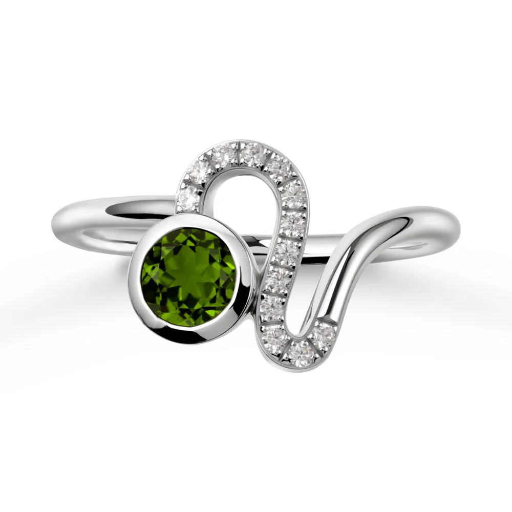 Leo Zodiac Round Diopside Ring - Image 5