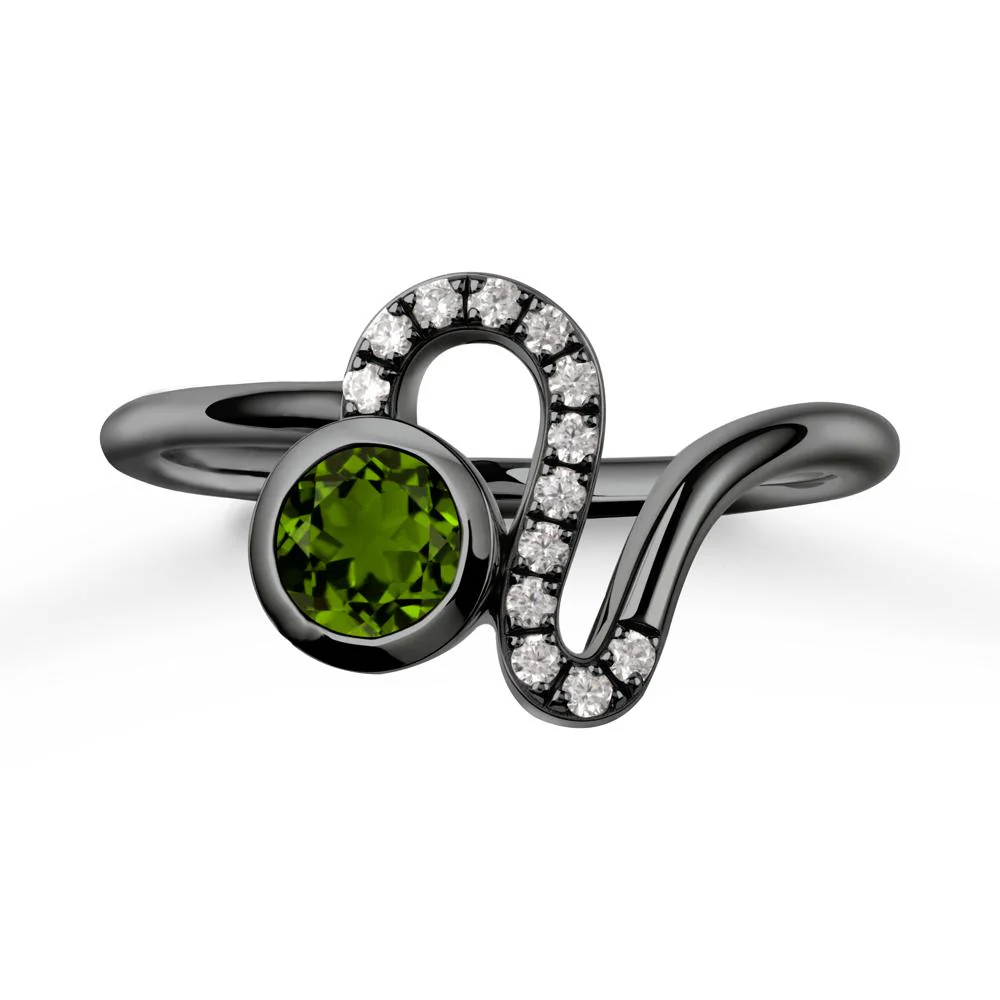Leo Zodiac Round Diopside Ring - Image 7