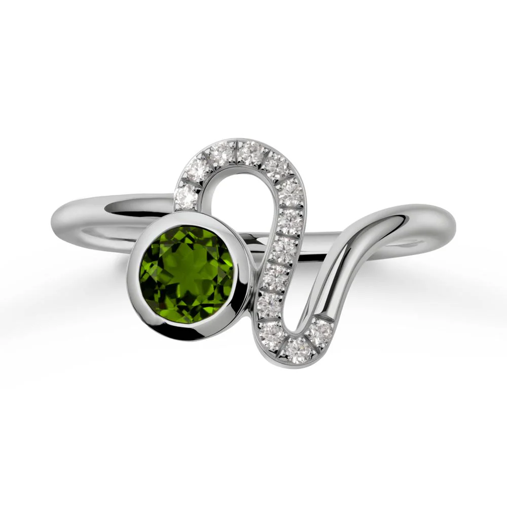 Leo Zodiac Round Diopside Ring - Image 8