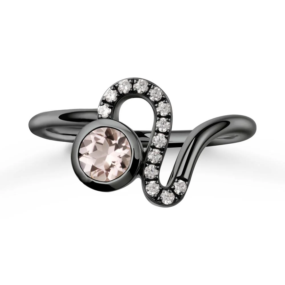 Leo Zodiac Round Morganite Ring - Image 7