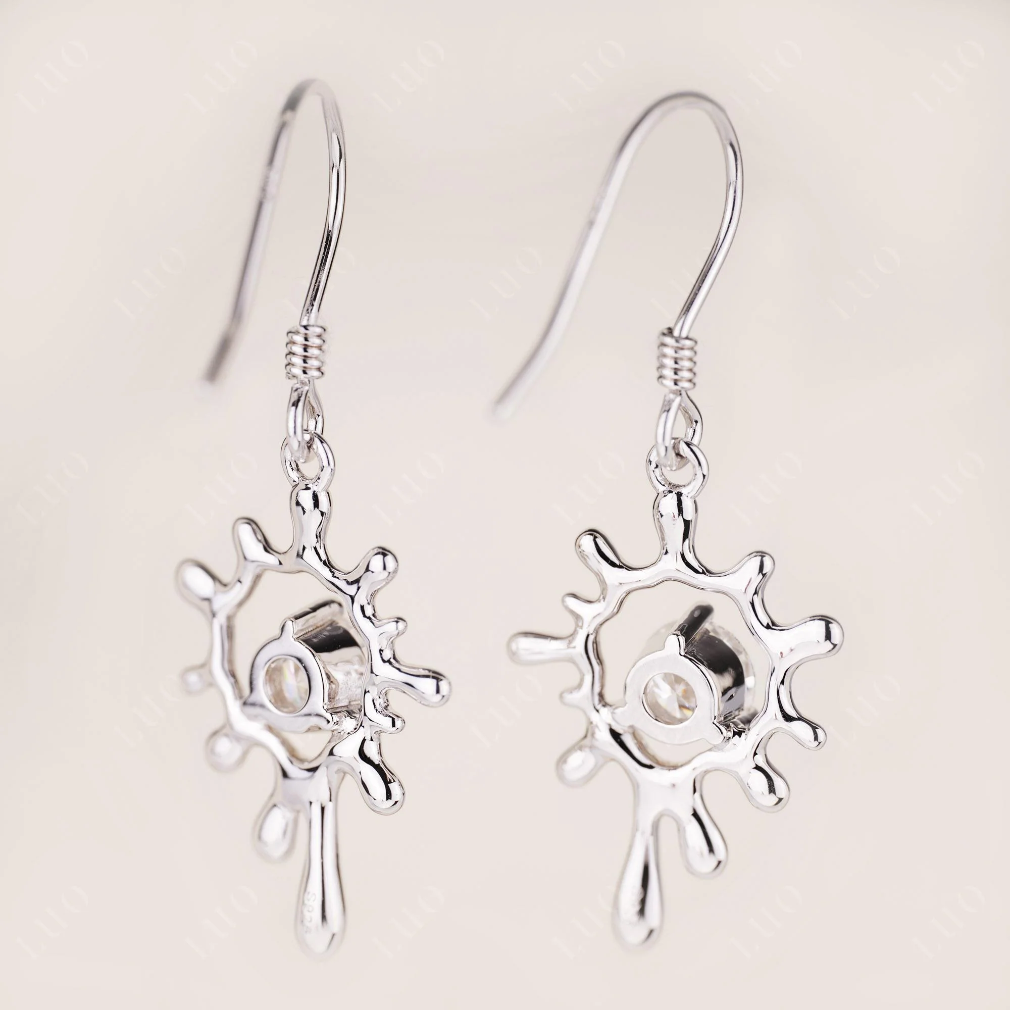 Liquid Cubic Zirconia Dangle Earrings - Image 3