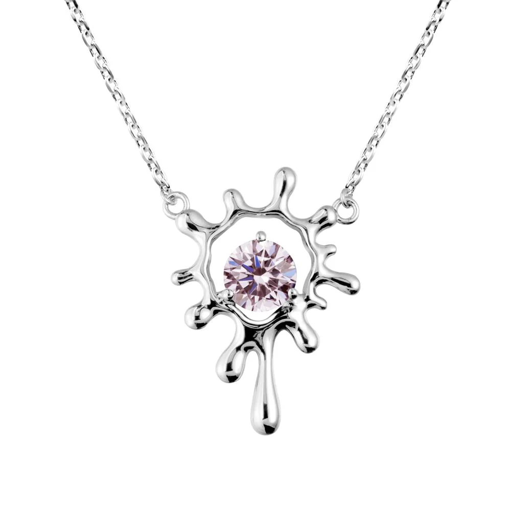 Liquid Pink Cubic Zirconia Necklace - Image 3