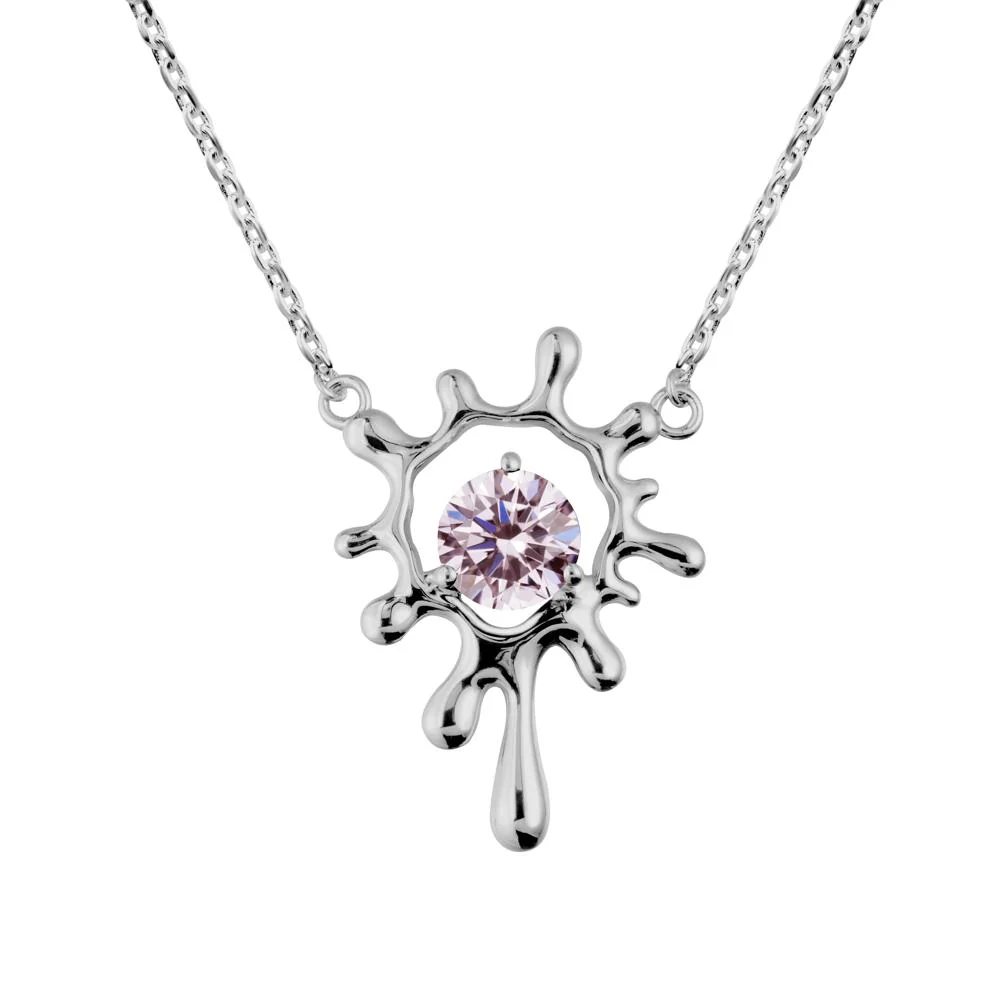 Liquid Pink Cubic Zirconia Necklace - Image 8