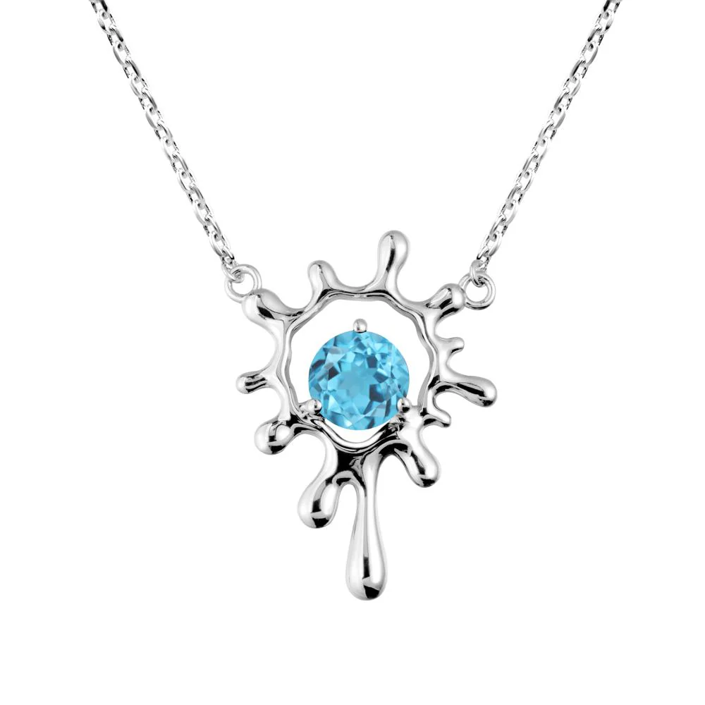 Liquid Swiss Blue Topaz Necklace - Image 3
