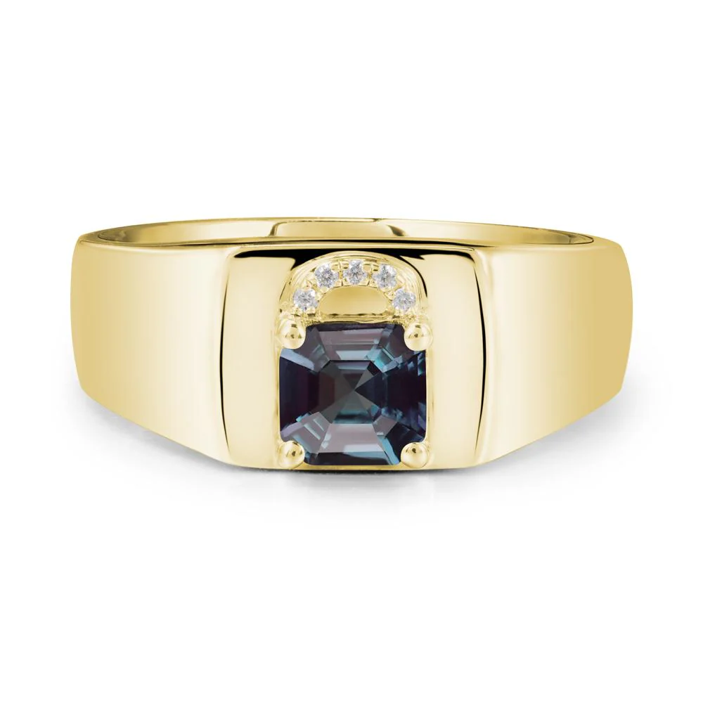 Lock Insipired Alexandrite Ring for Men - Image 6