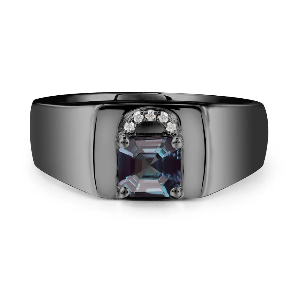 Lock Insipired Alexandrite Ring for Men - Image 7