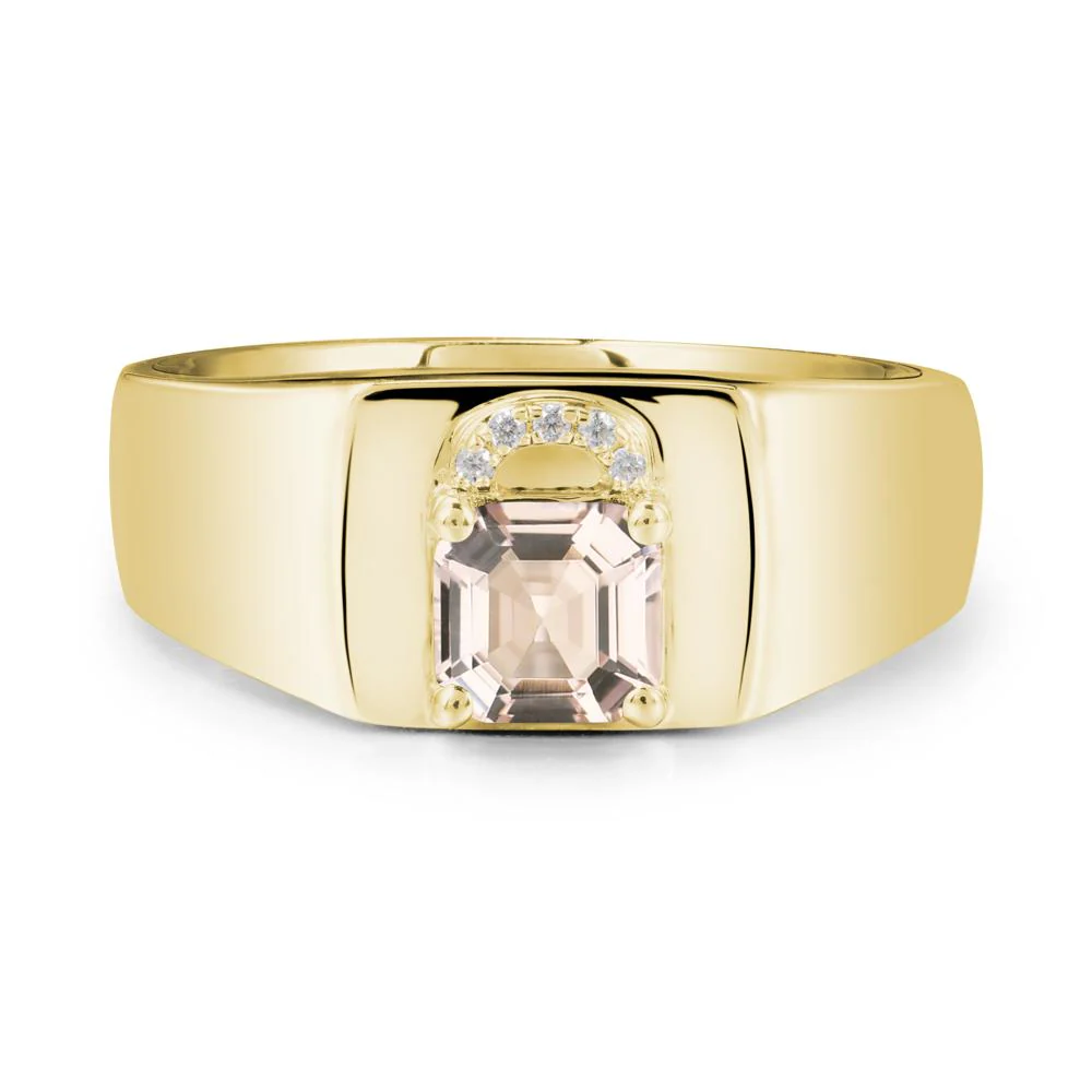Lock Insipired Morganite Ring for Men - Image 7