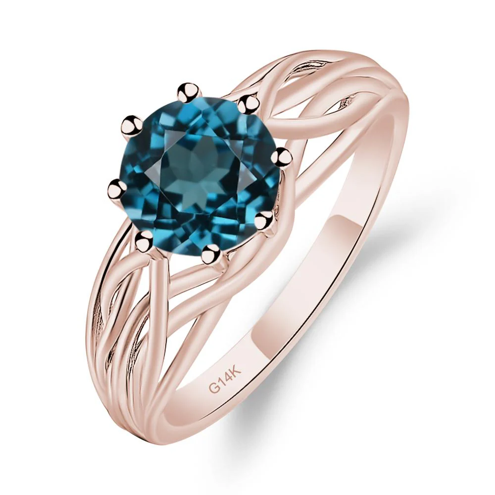 London Blue Topaz Intertwined Ring