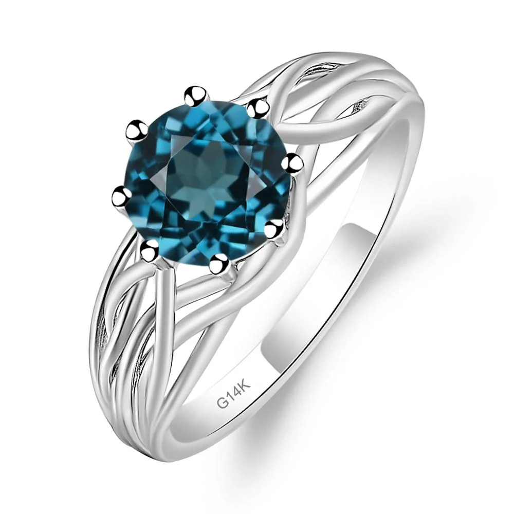 London Blue Topaz Intertwined Ring - Image 4