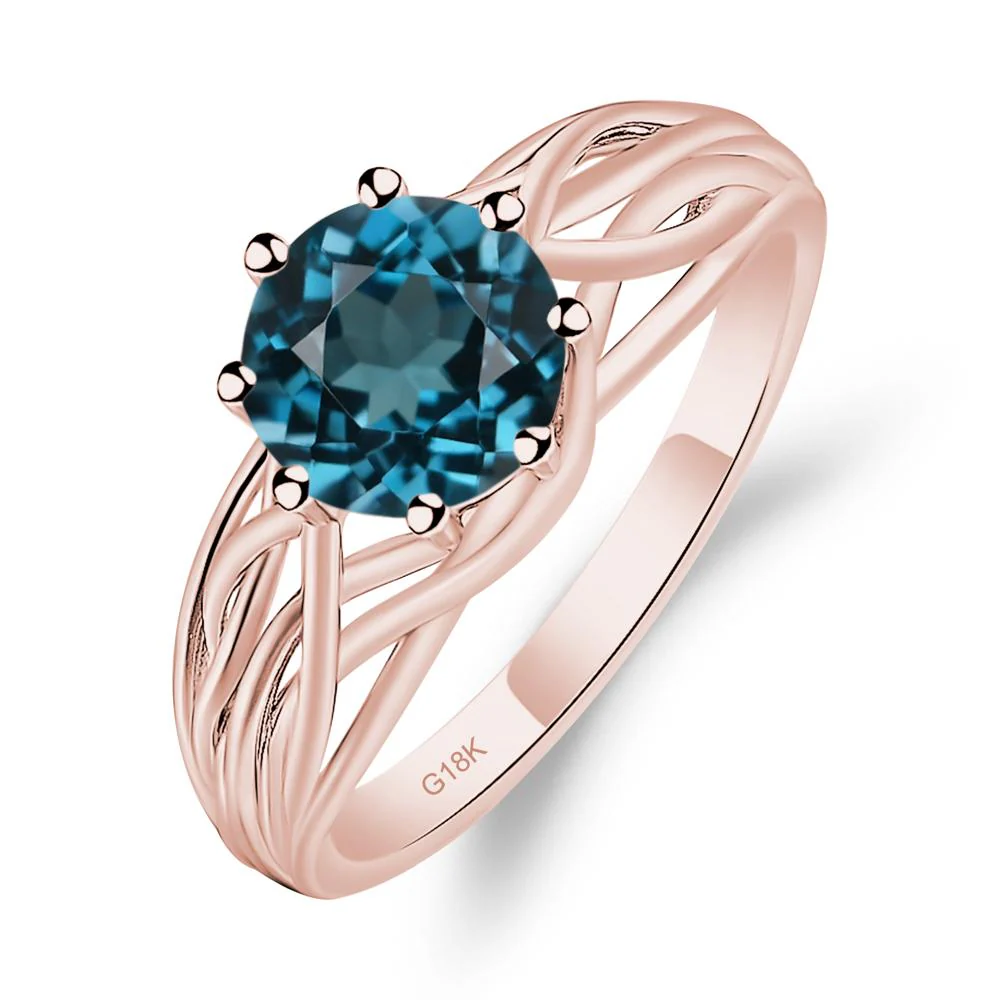 London Blue Topaz Intertwined Ring - Image 9