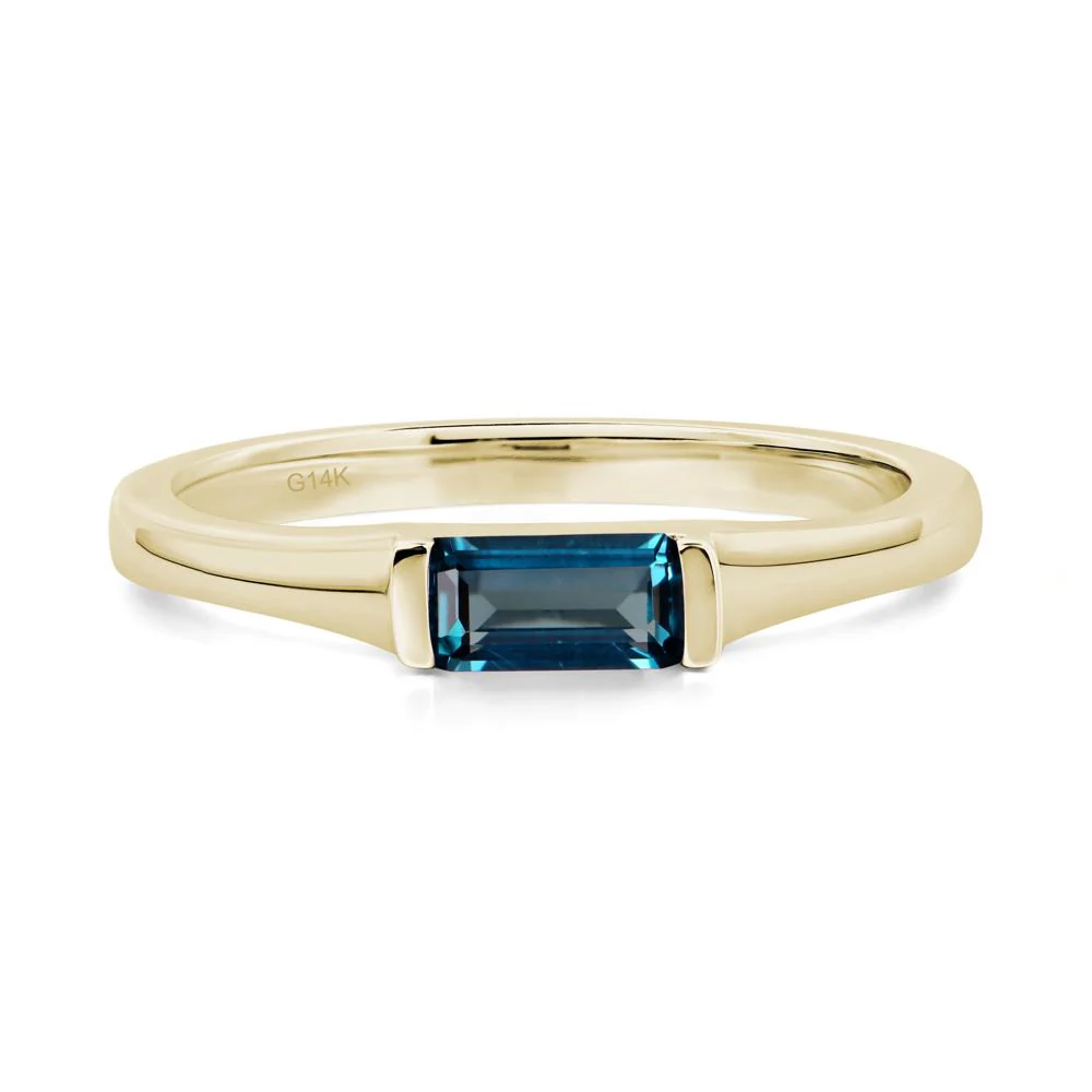 London Blue Topaz Baguette Ring - Image 3