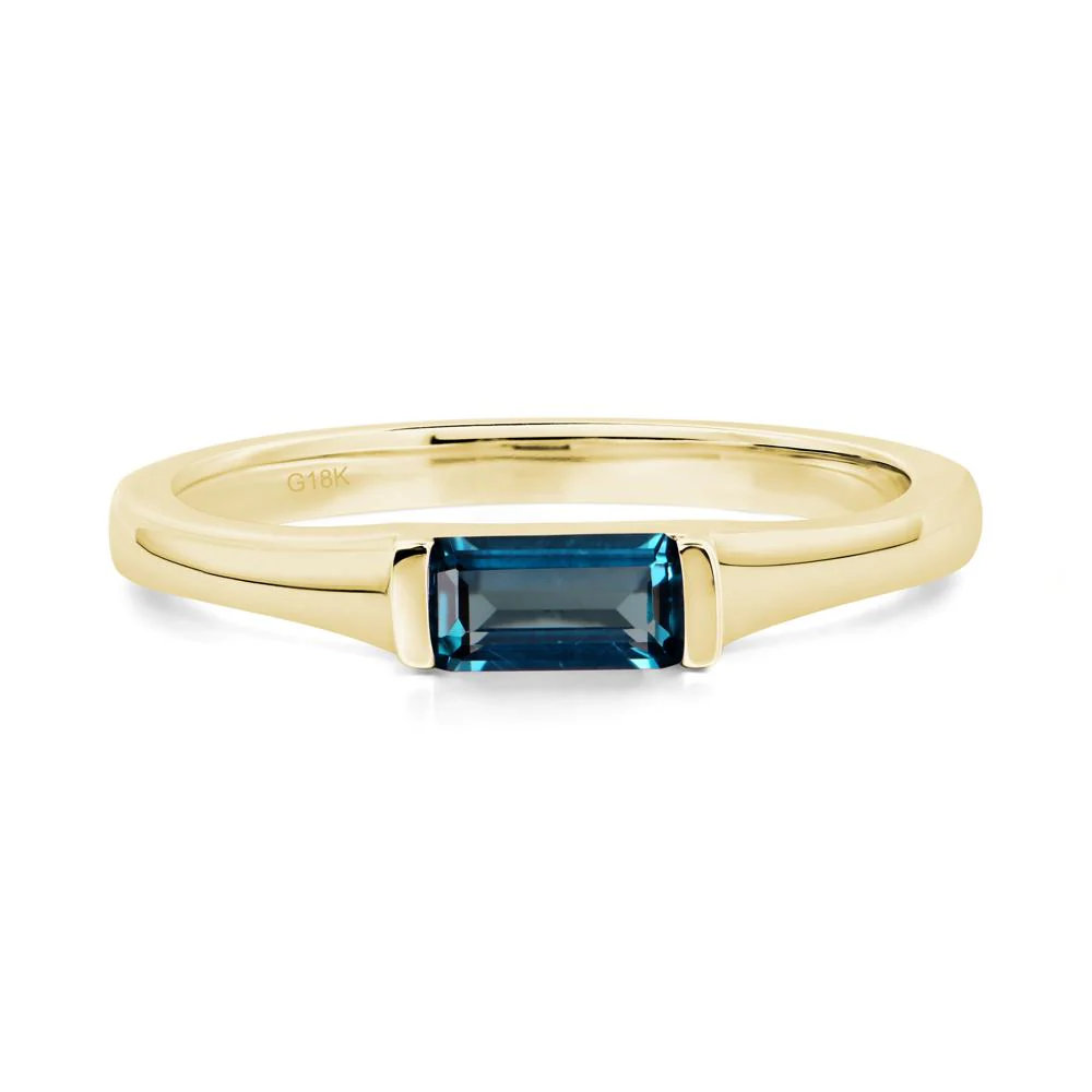 London Blue Topaz Baguette Ring - Image 6