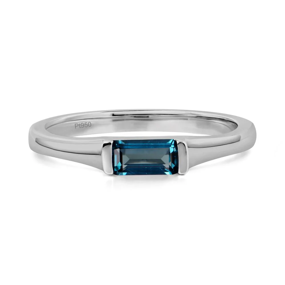 London Blue Topaz Baguette Ring - Image 8
