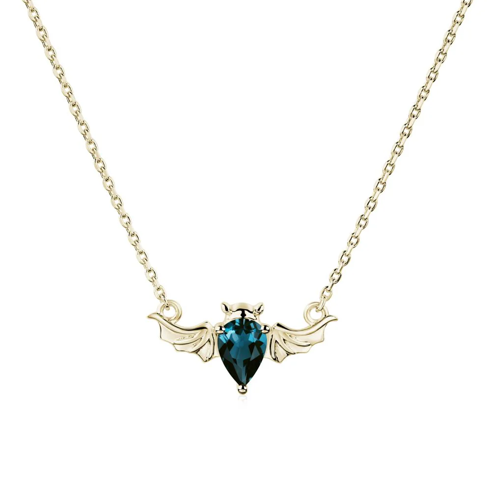London Blue Topaz Bat Necklace Pendant - Image 3