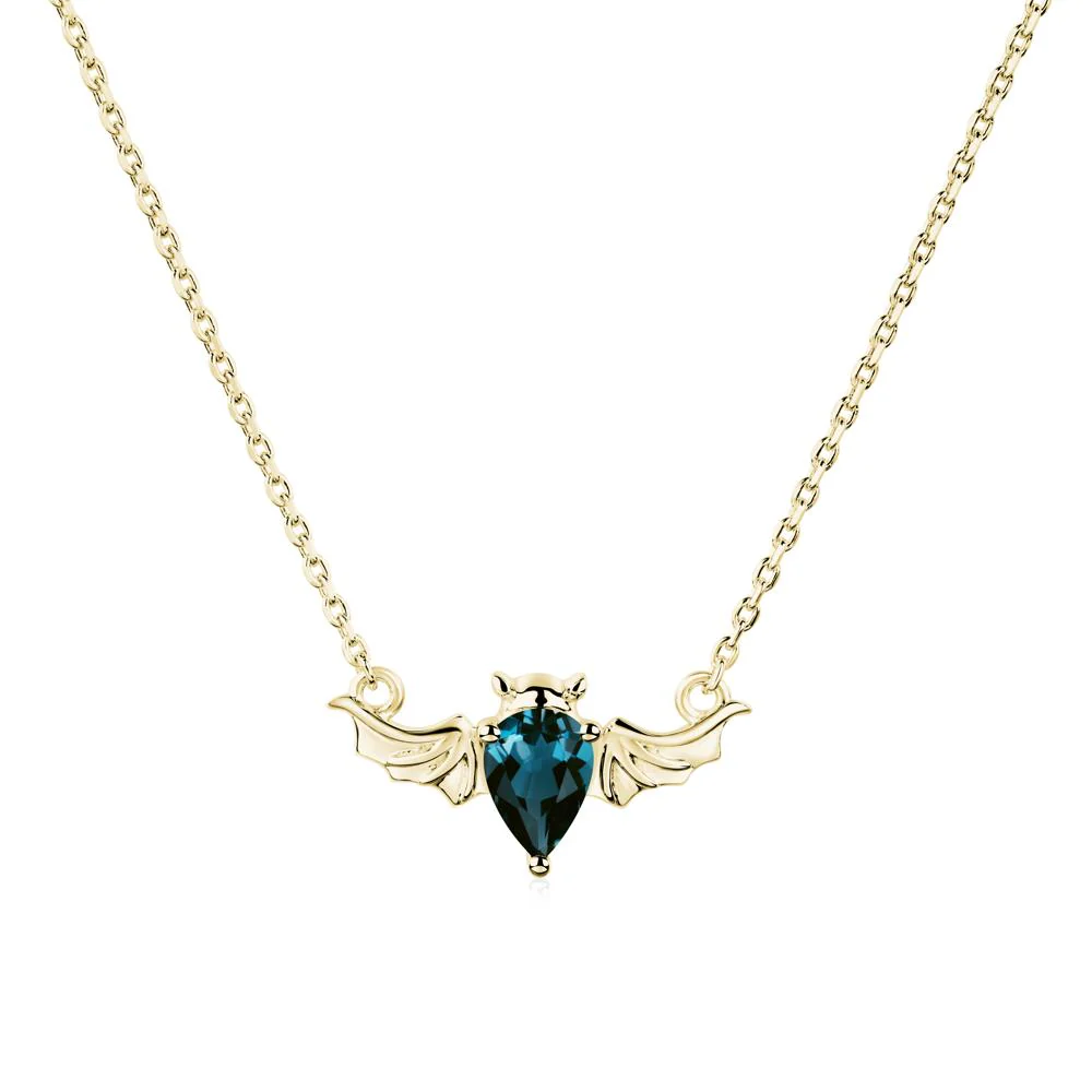 London Blue Topaz Bat Necklace Pendant - Image 6