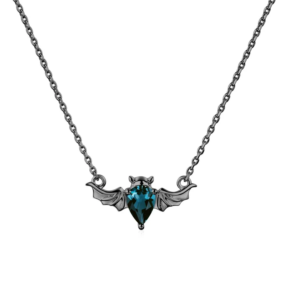 London Blue Topaz Bat Necklace Pendant - Image 7