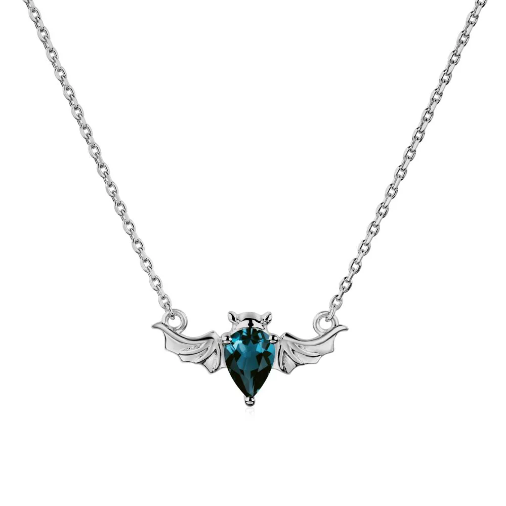 London Blue Topaz Bat Necklace Pendant - Image 8