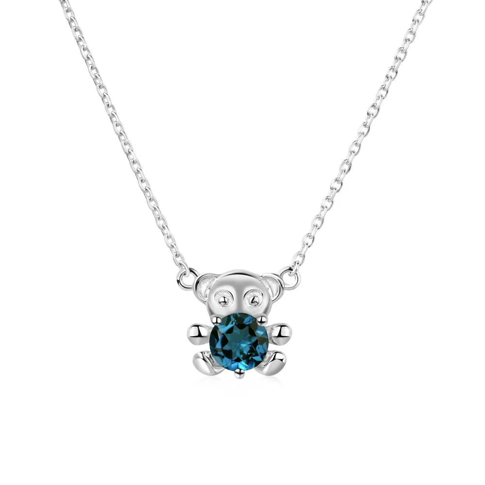 London Blue Topaz Bear Necklace - Image 2