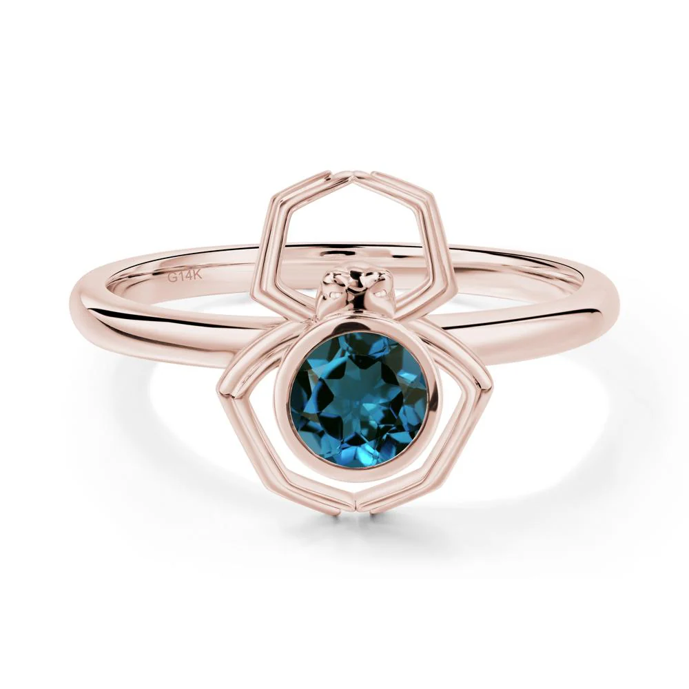 London Blue Topaz Bezel Set Spider Ring - Image 4