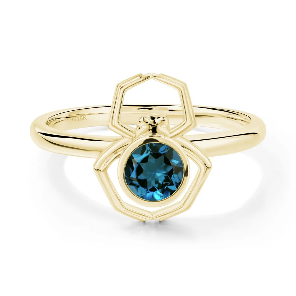 London Blue Topaz Bezel Set Spider Ring - Image 5