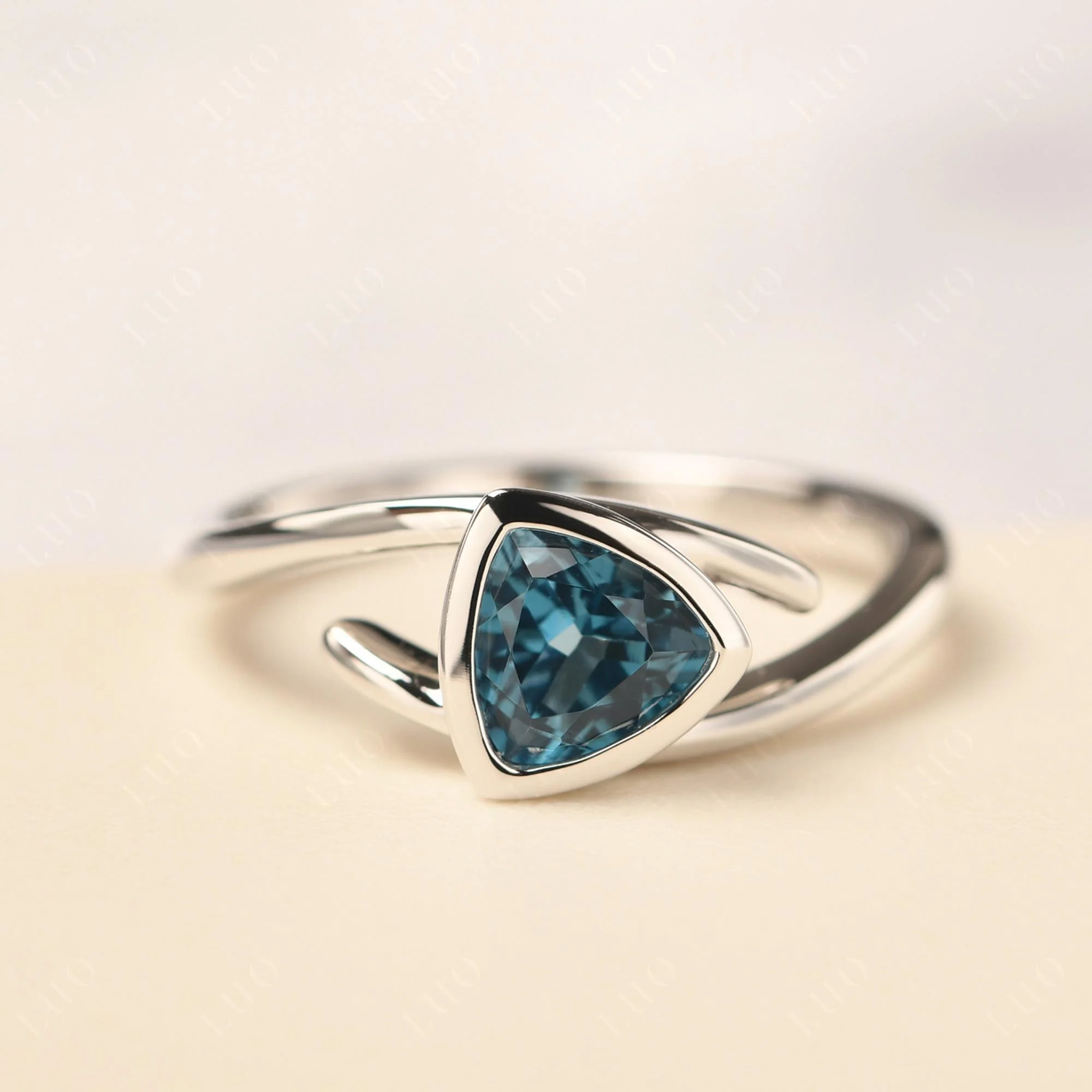 Bezel Set London Blue Topaz Ring - Image 10