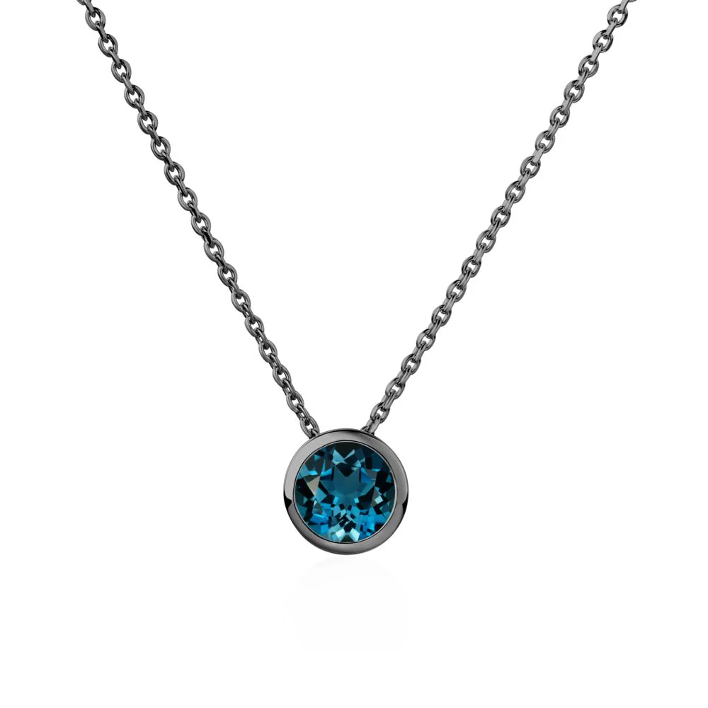London Blue Topaz Bezel Solitaire Necklace