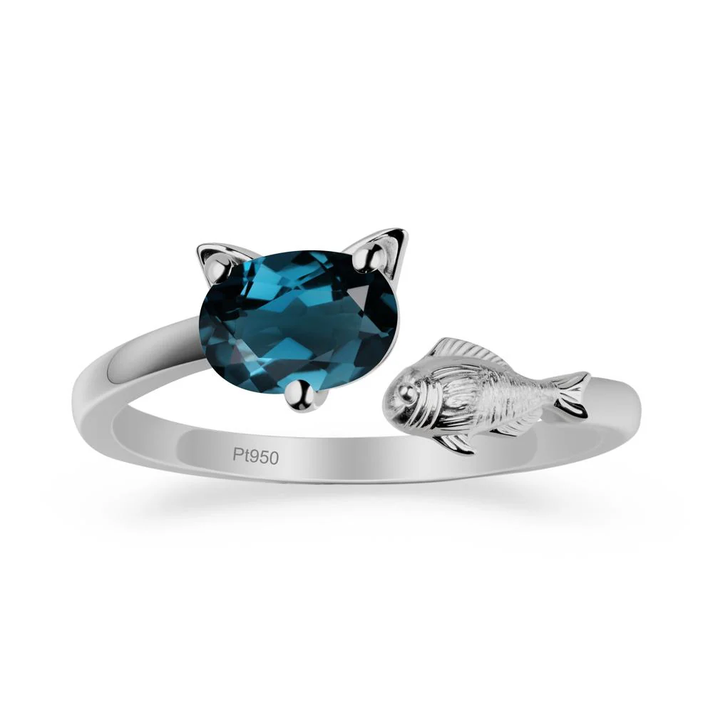 London Blue Topaz Cat and Fish Ring - Image 8