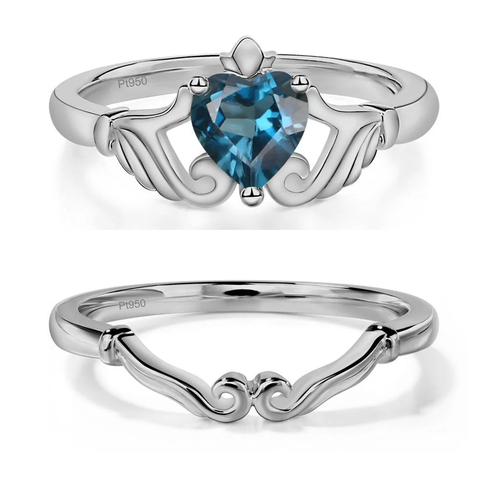 London Blue Topaz Claddagh Ring - Image 25