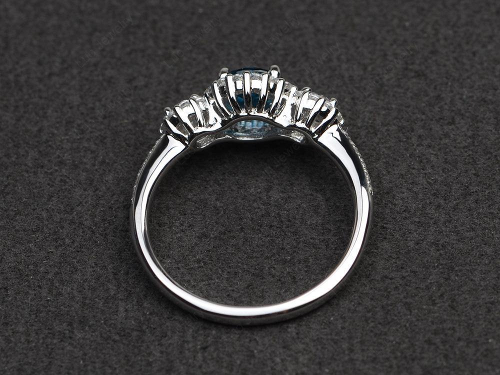 London Blue Topaz Engagement Ring Art Deco - Image 3