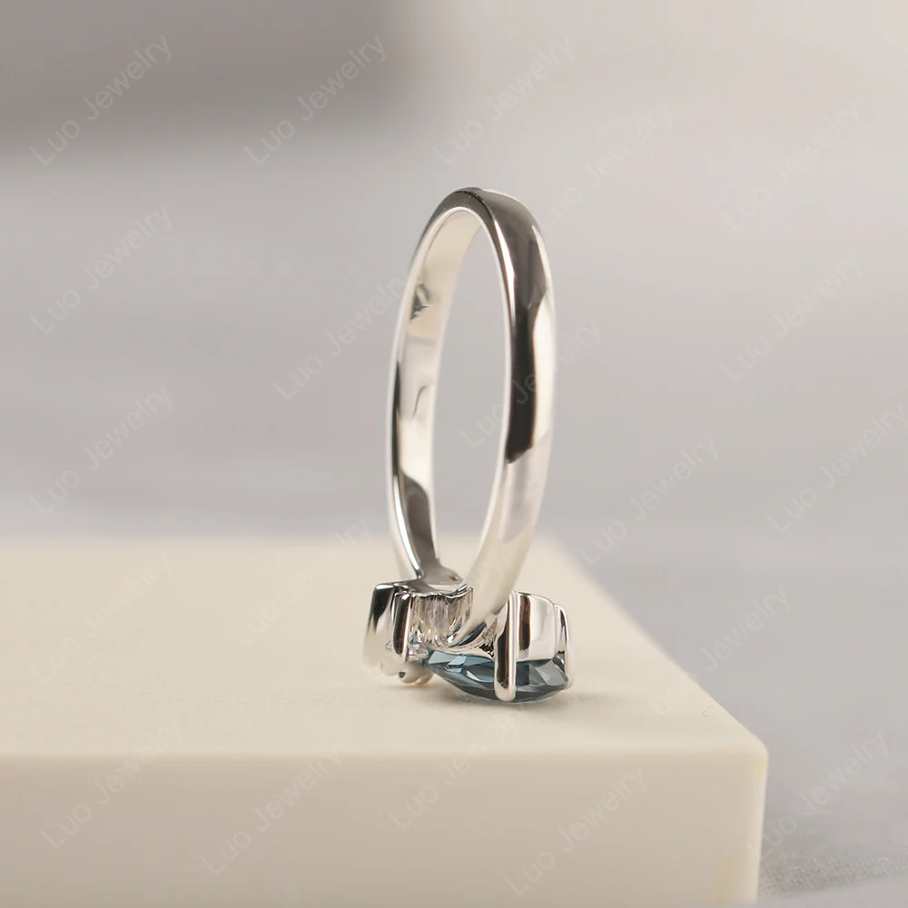 London Blue Topaz Bee Engagement Ring - Image 5