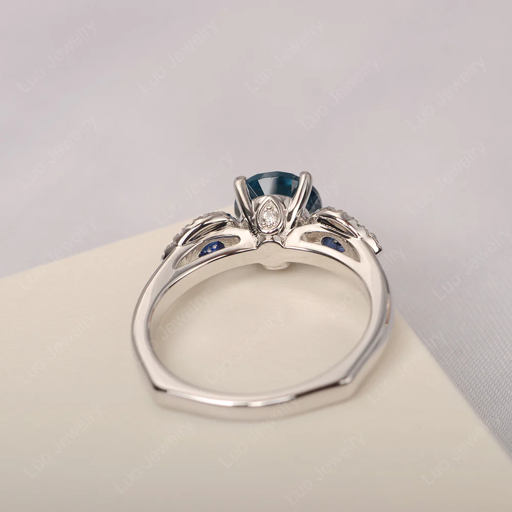 Euro Shank London Blue Topaz and Sapphire Ring - Image 3