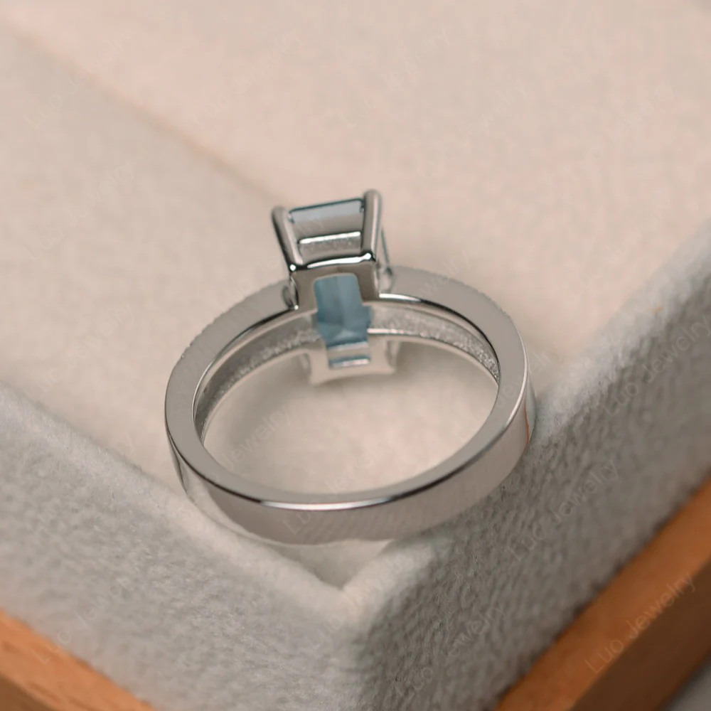 London Blue Topaz Split Shank Promise Ring - Image 3