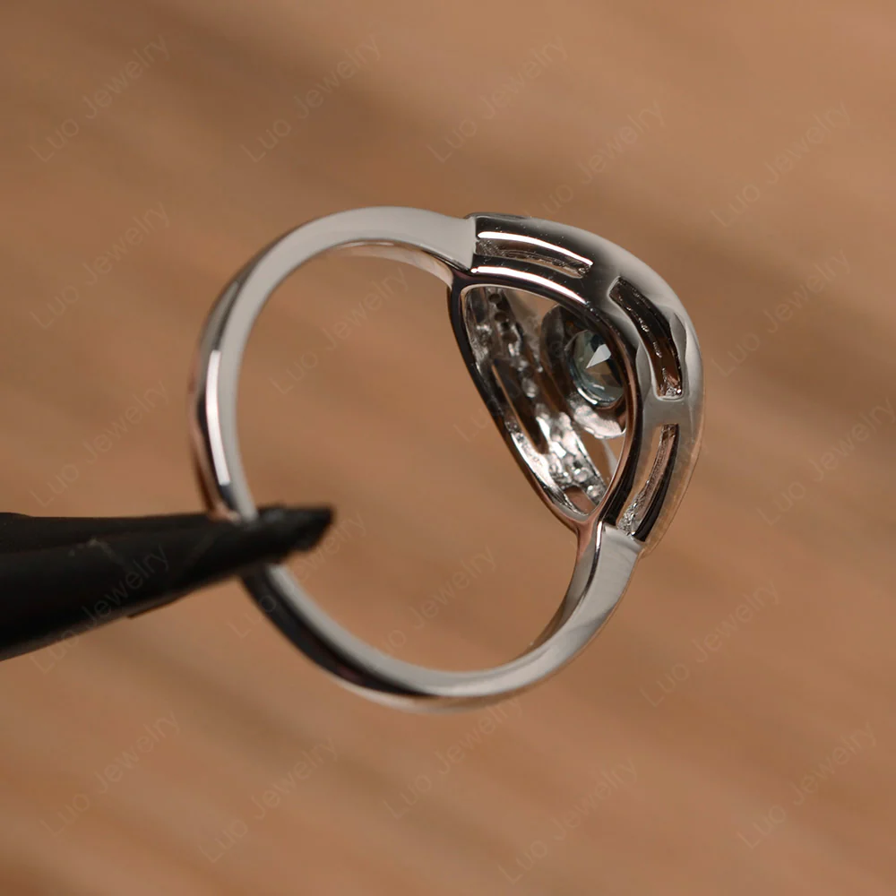 London Blue Topaz Evil Eye Ring - Image 3