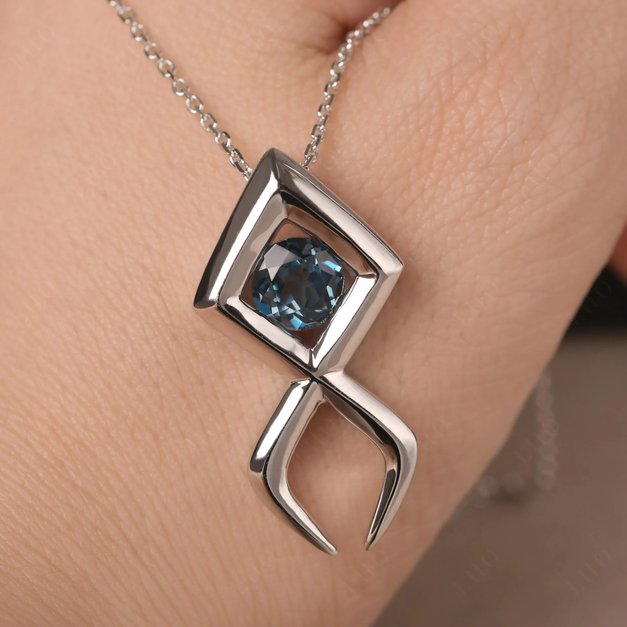 Jesus Fish London Blue Topaz Necklace - Image 11
