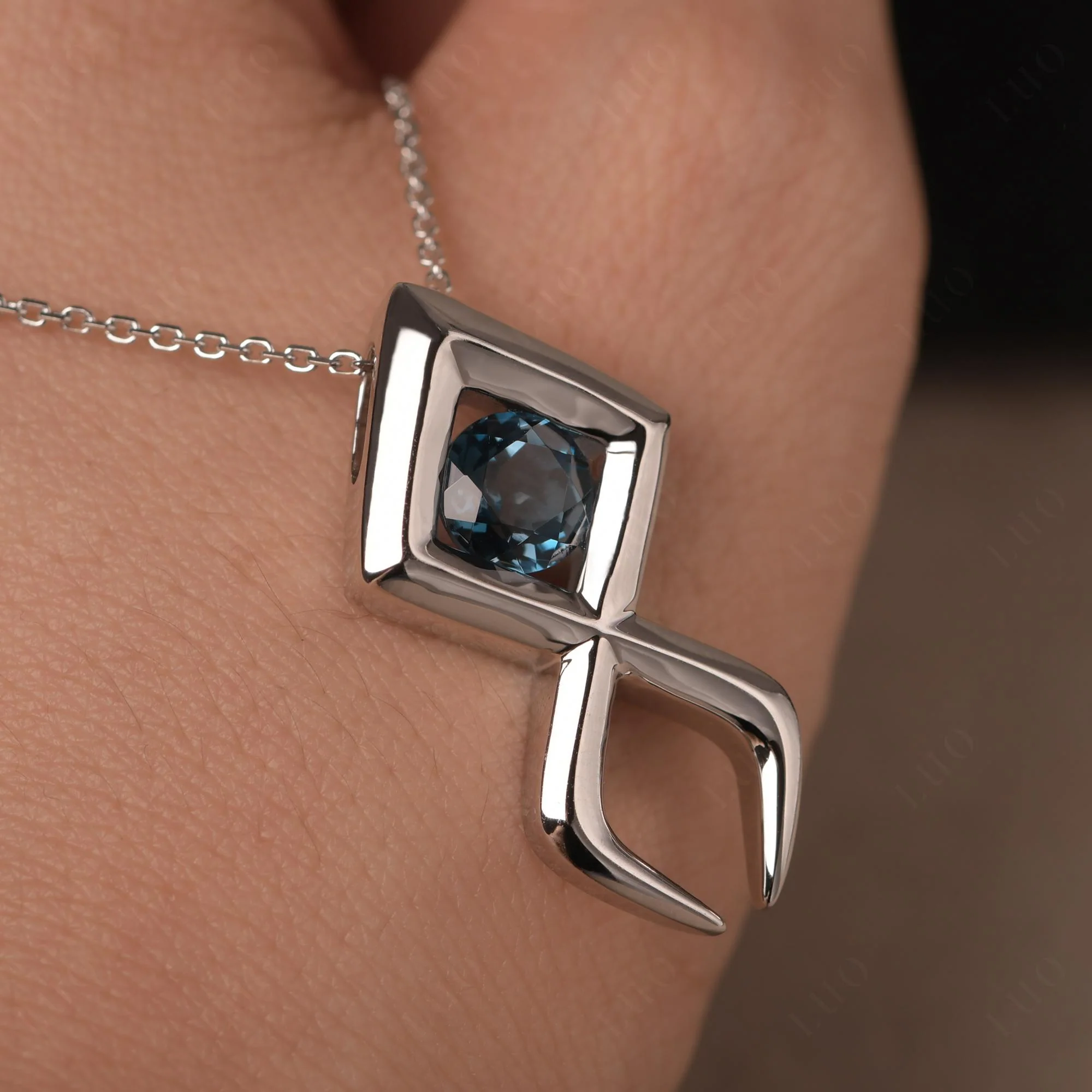 Jesus Fish London Blue Topaz Necklace - Image 12