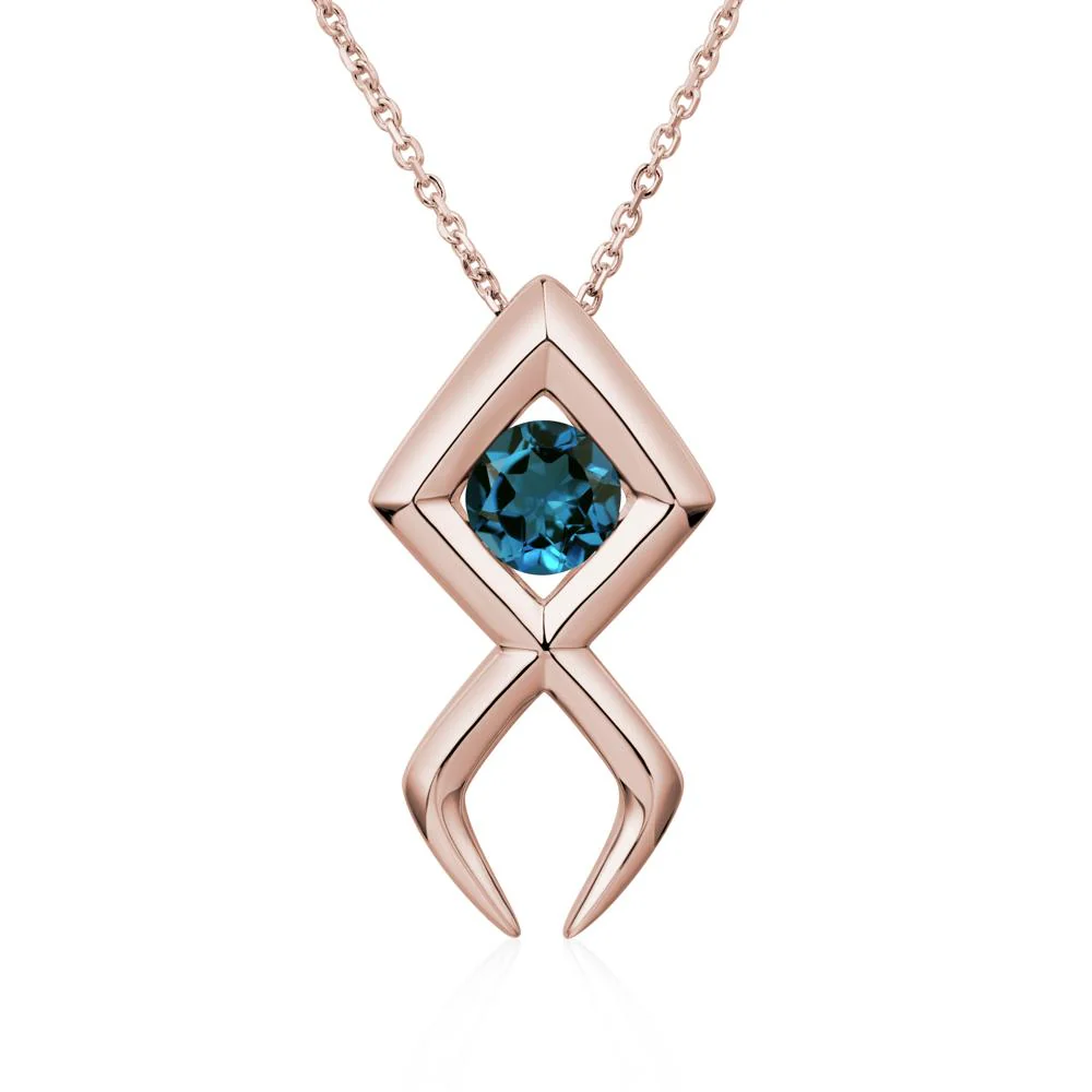 Jesus Fish London Blue Topaz Necklace - Image 5