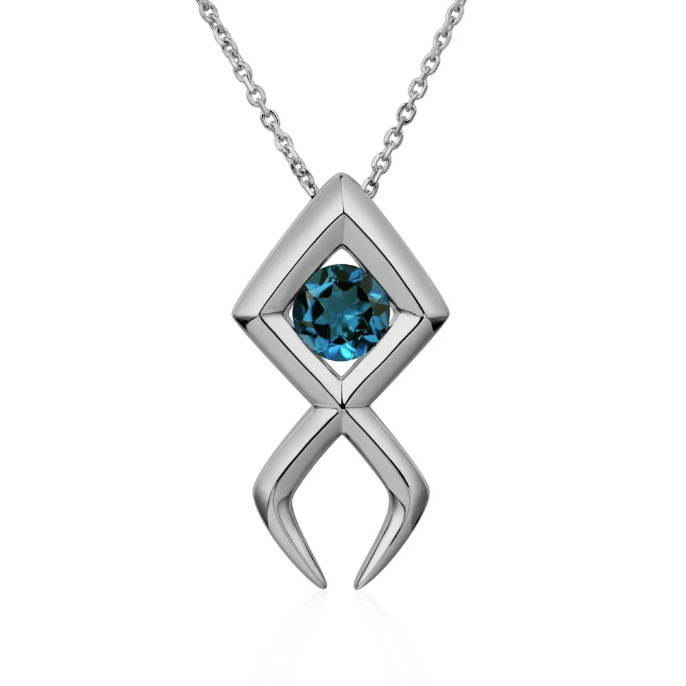 Jesus Fish London Blue Topaz Necklace - Image 6
