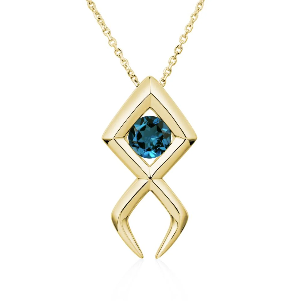 Jesus Fish London Blue Topaz Necklace - Image 8