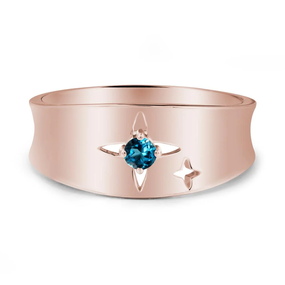 London Blue Topaz Four Point Star Ring - Image 2