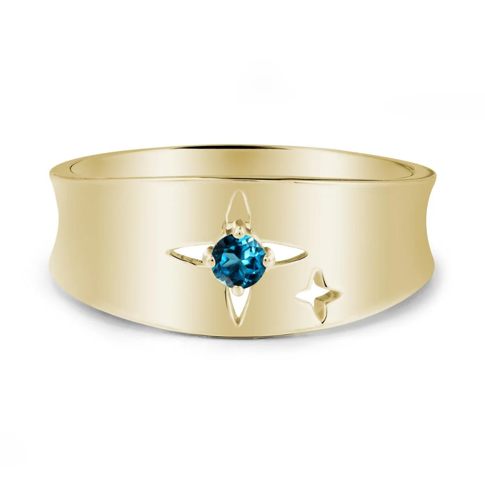 London Blue Topaz Four Point Star Ring - Image 4