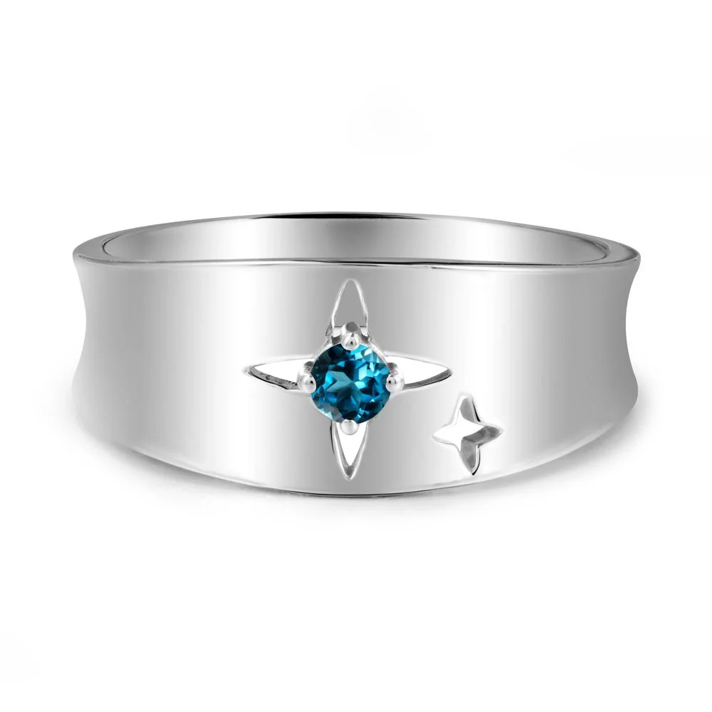 London Blue Topaz Four Point Star Ring - Image 9